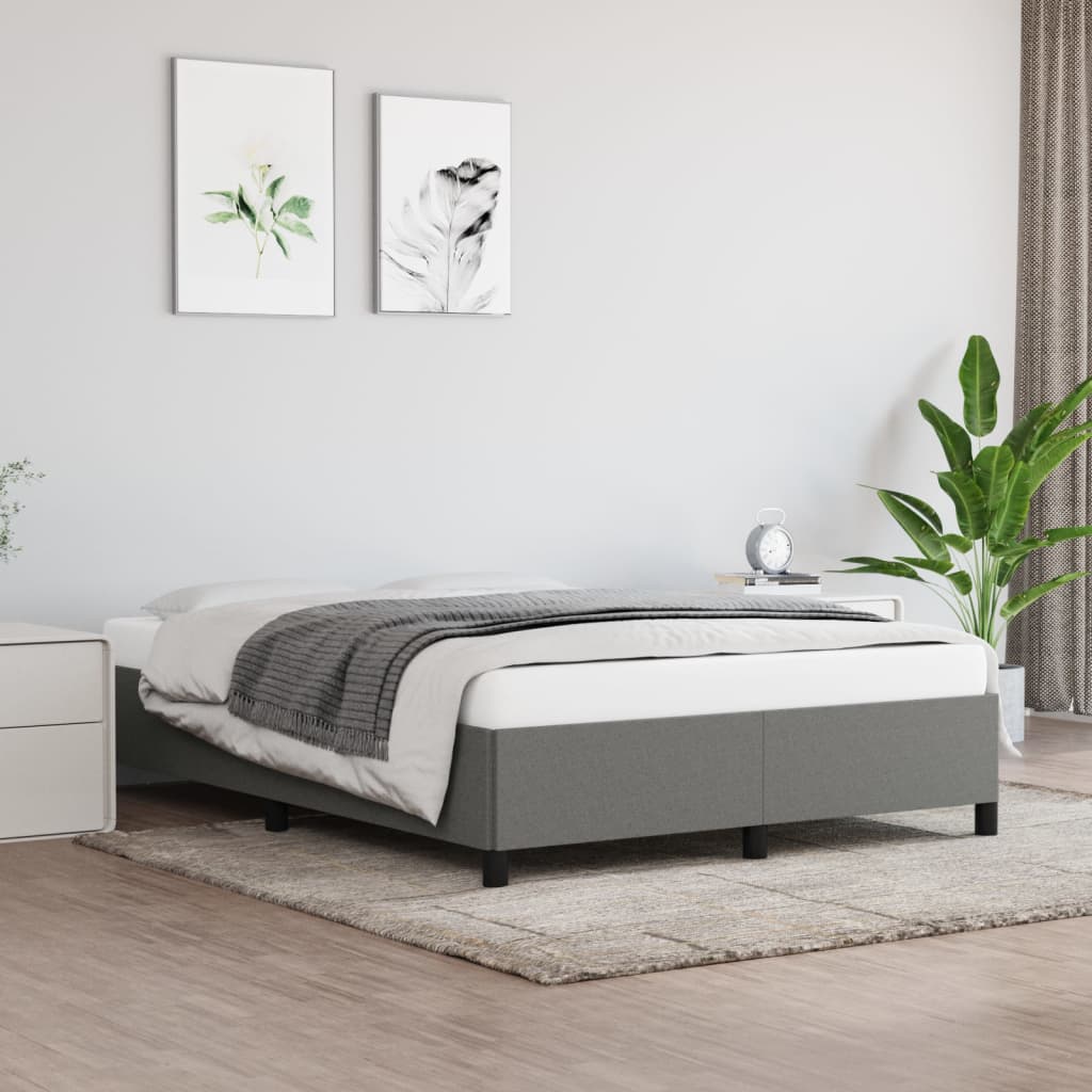 vidaXL Posteľný rám tmavosivý 140x200 cm látka
