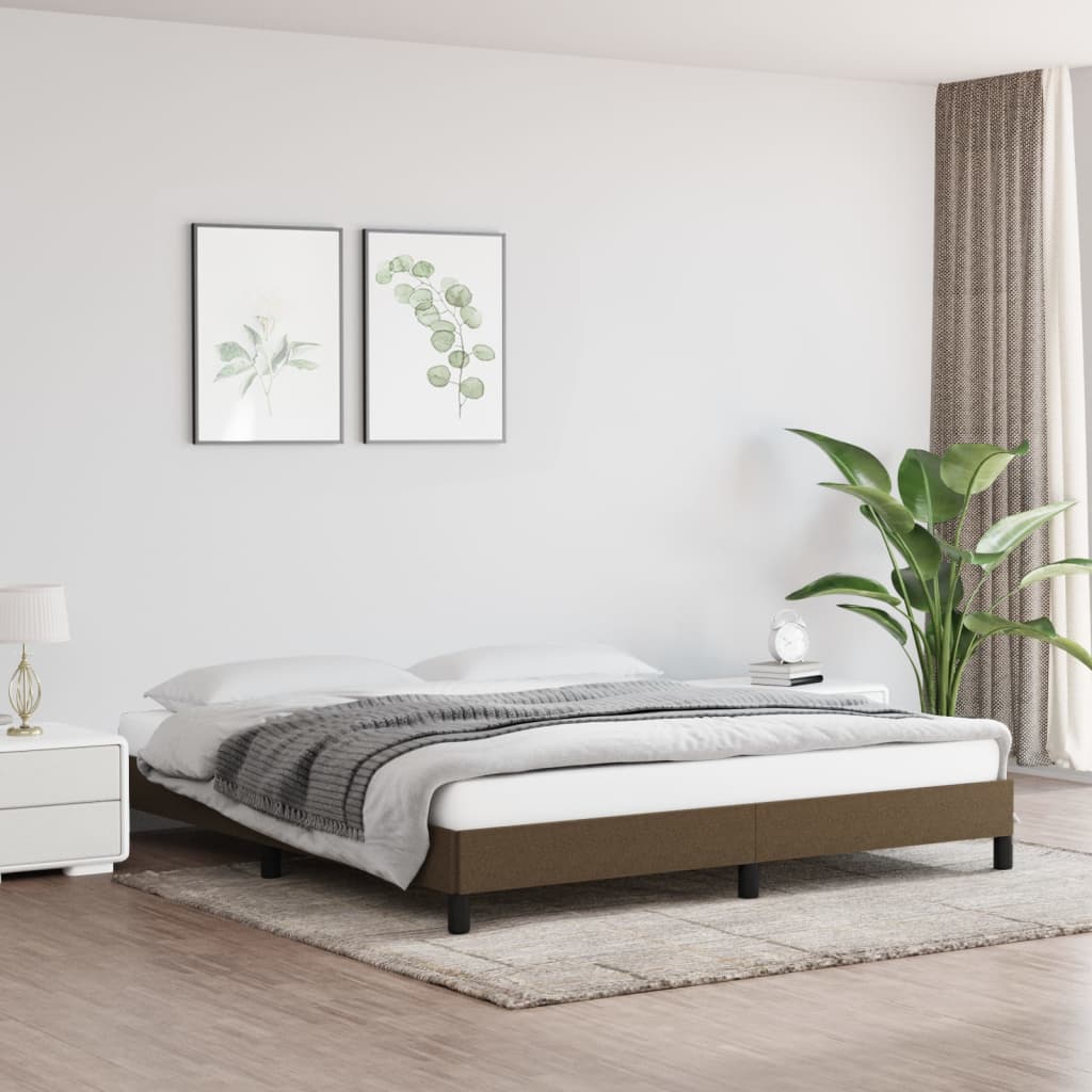 vidaXL Posteľný rám tmavohnedý 180x200 cm látka