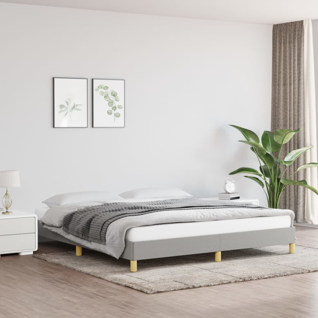 vidaXL Posteľný rám bledosivý 180x200 cm látka