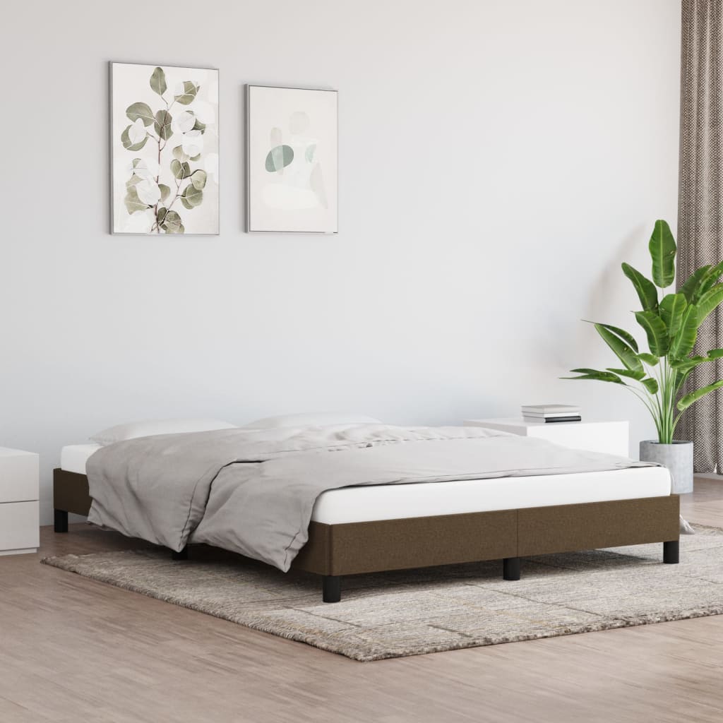 vidaXL Posteľný rám tmavohnedý 140x190 cm látka
