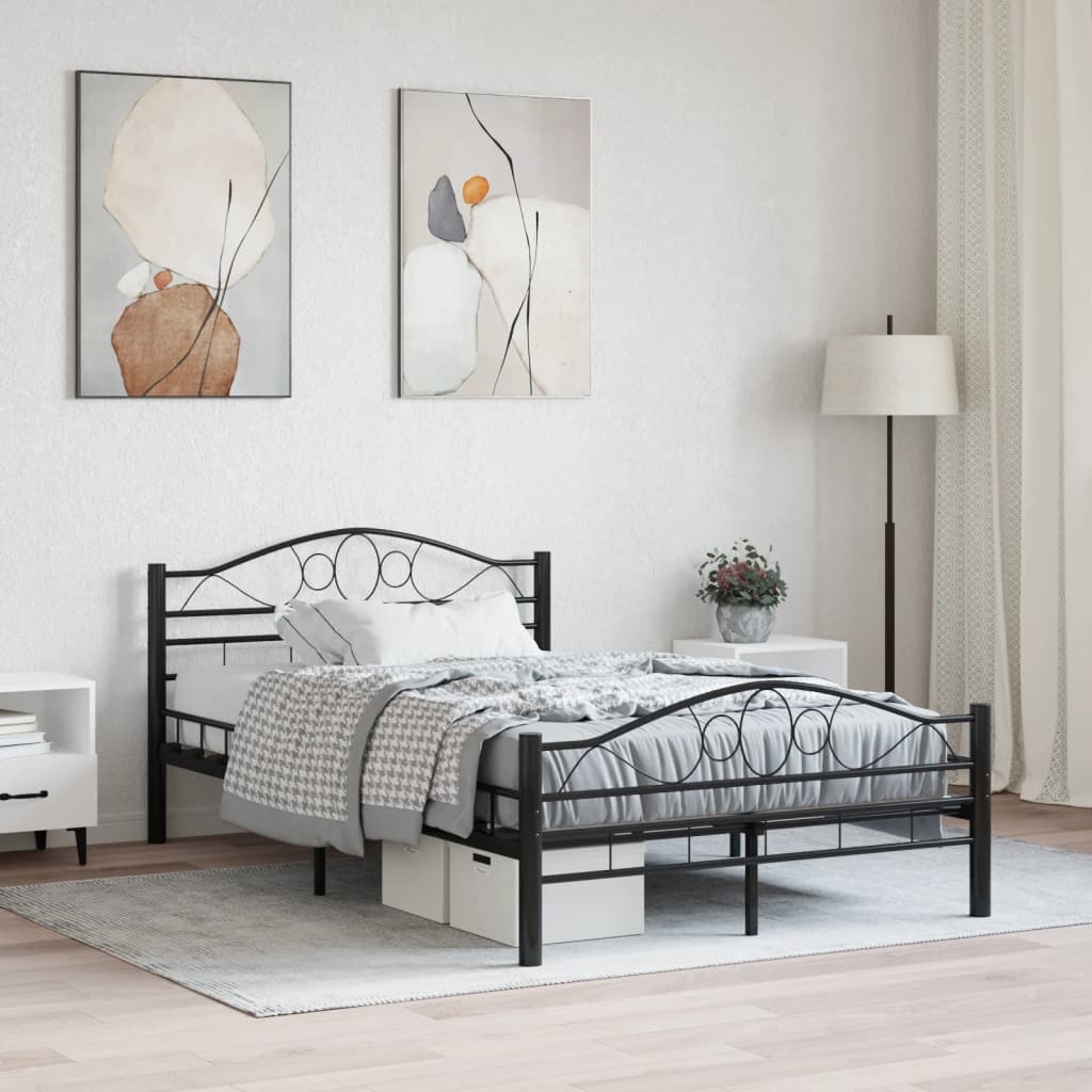 vidaXL Posteľný rám, čierny, oceľ 120x200 cm