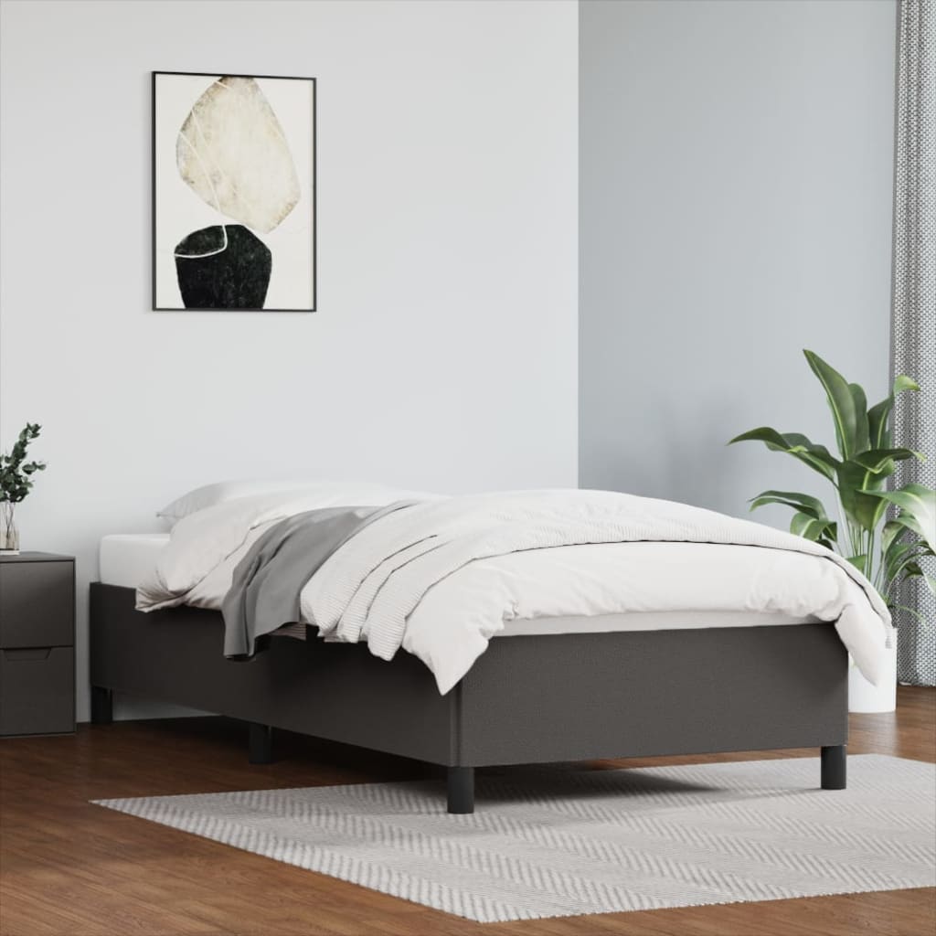 vidaXL Posteľný rám sivá 100x200 cm umelá koža