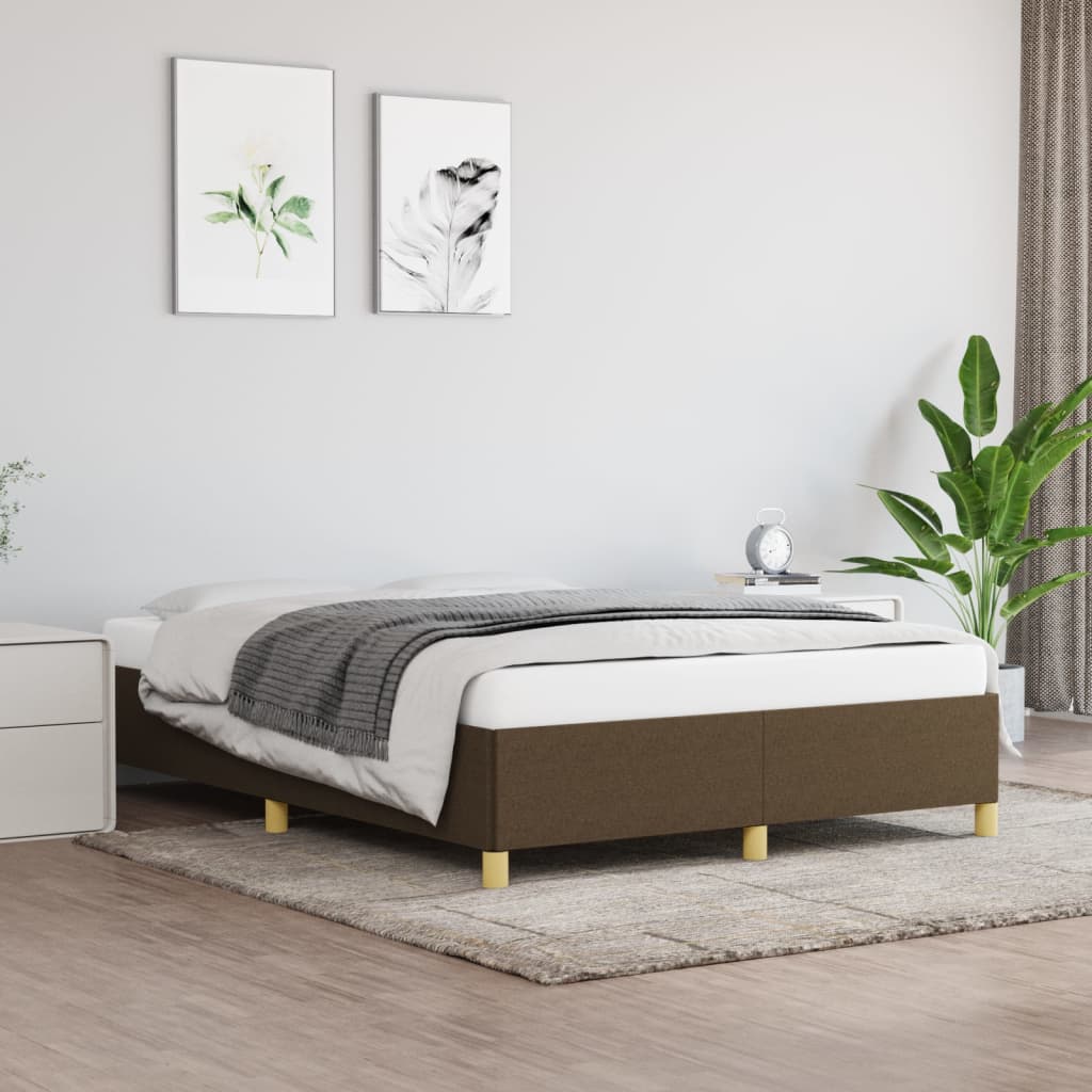 vidaXL Posteľný rám tmavohnedý 140x200 cm látka