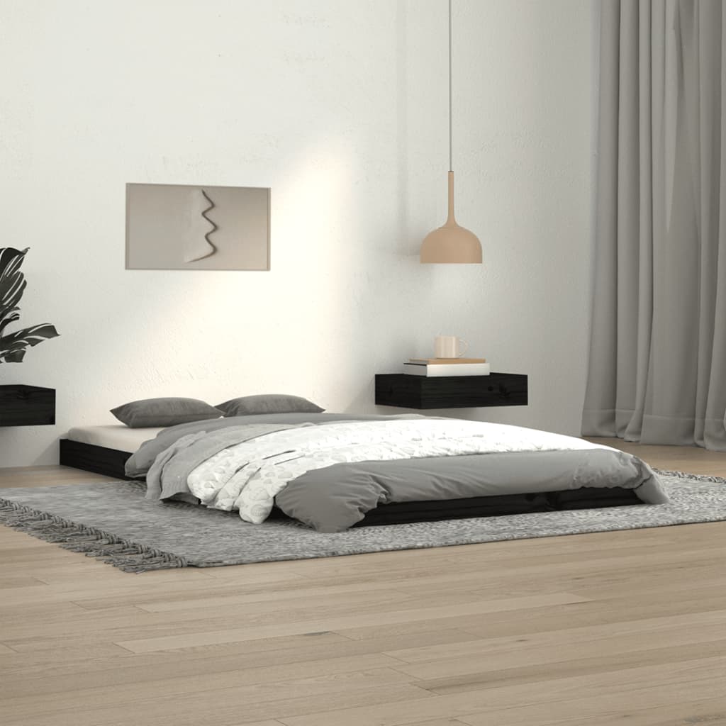 vidaXL Posteľný rám čierny 100x200 cm borovicový masív