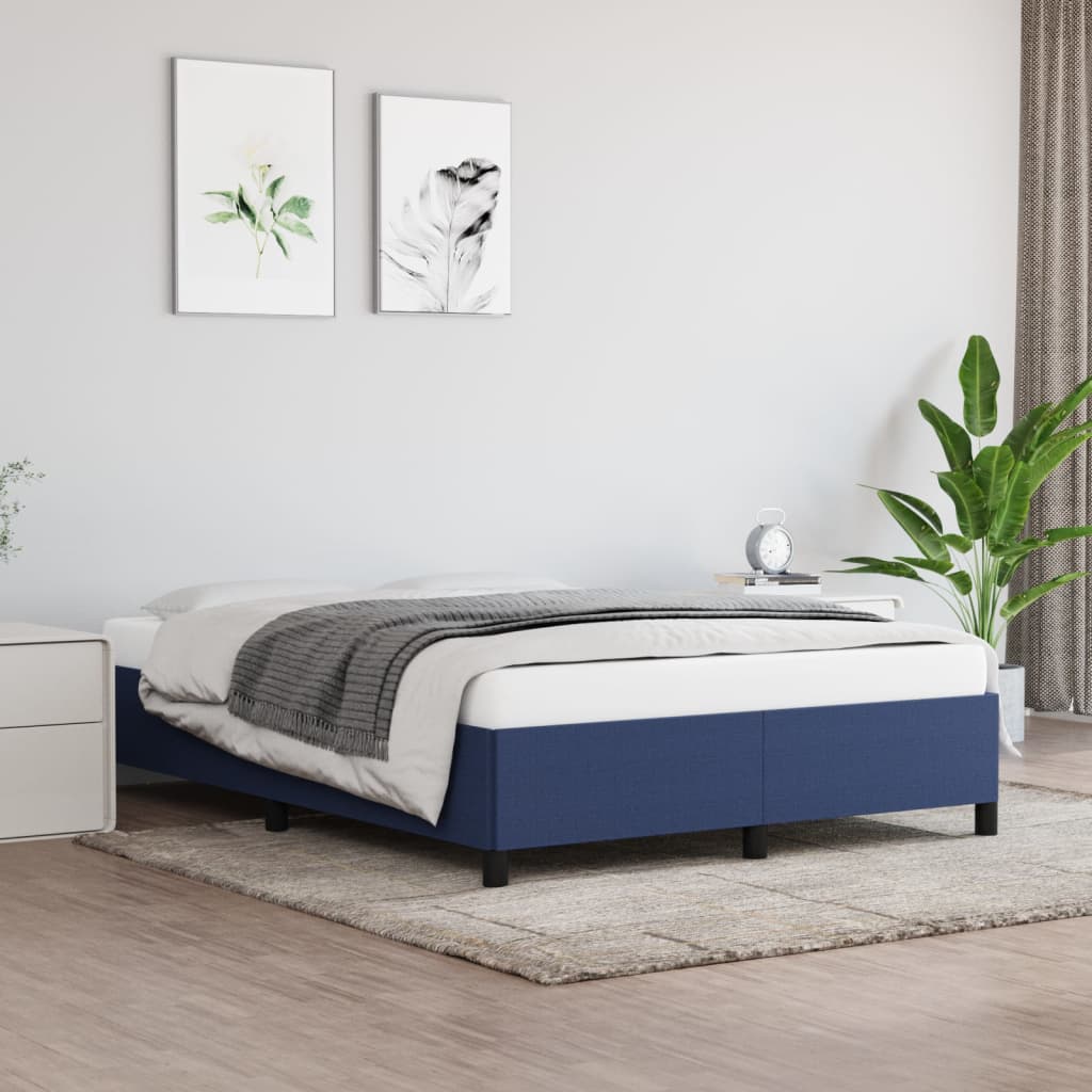 vidaXL Posteľný rám modrý 140x200 cm látka