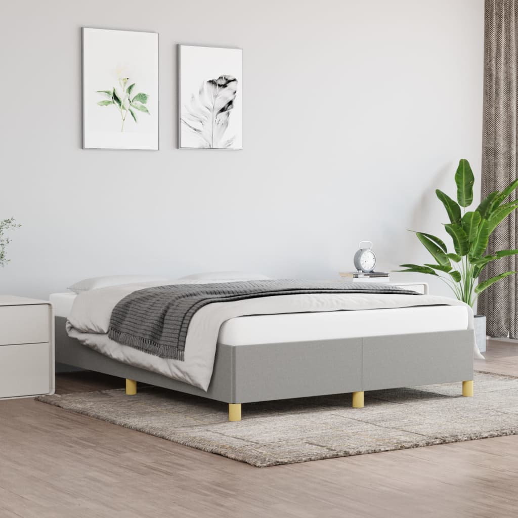 vidaXL Posteľný rám bledosivý 140x200 cm látka
