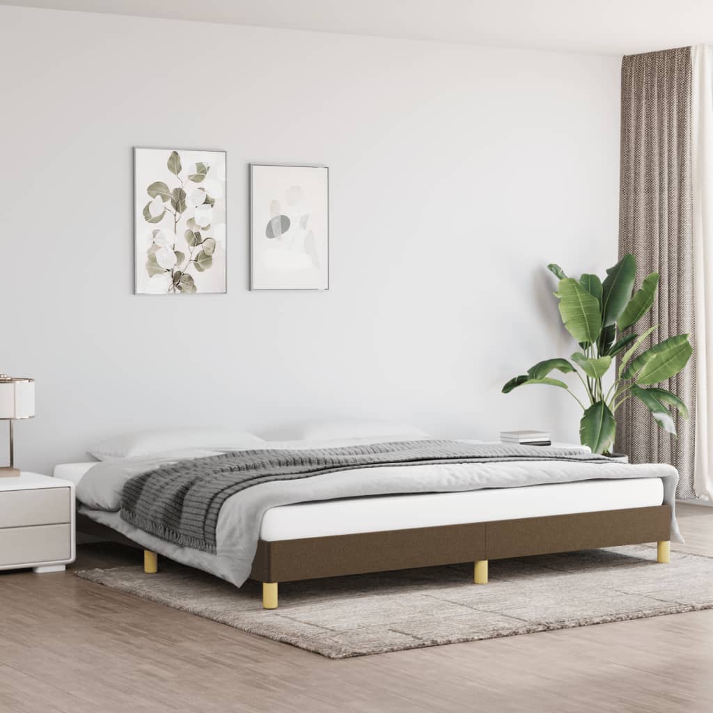 vidaXL Posteľný rám tmavohnedá 200x200 cm látka