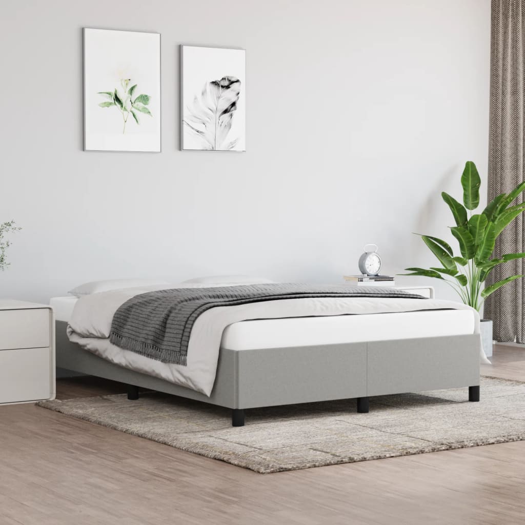 vidaXL Posteľný rám bledosivý 140x200 cm látka