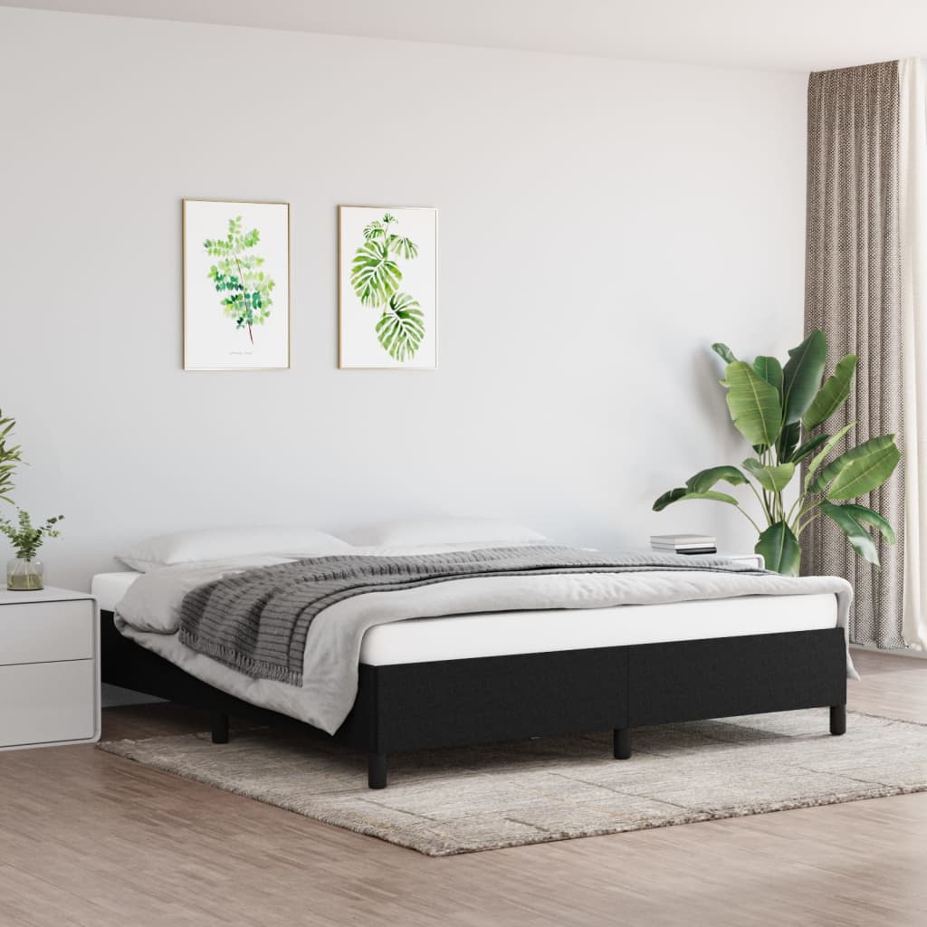vidaXL Posteľný rám čierny 160x200 cm látka