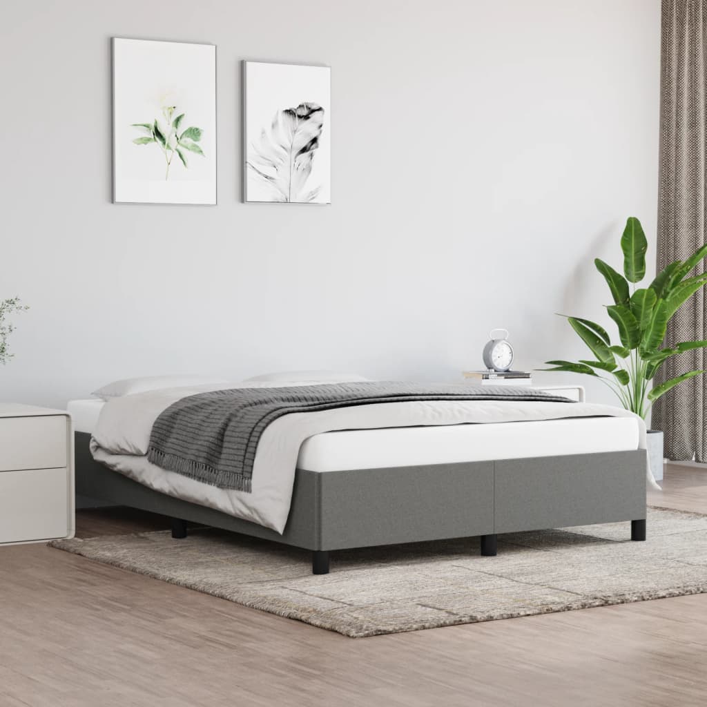 vidaXL Posteľný rám tmavosivý 140x190 cm látka