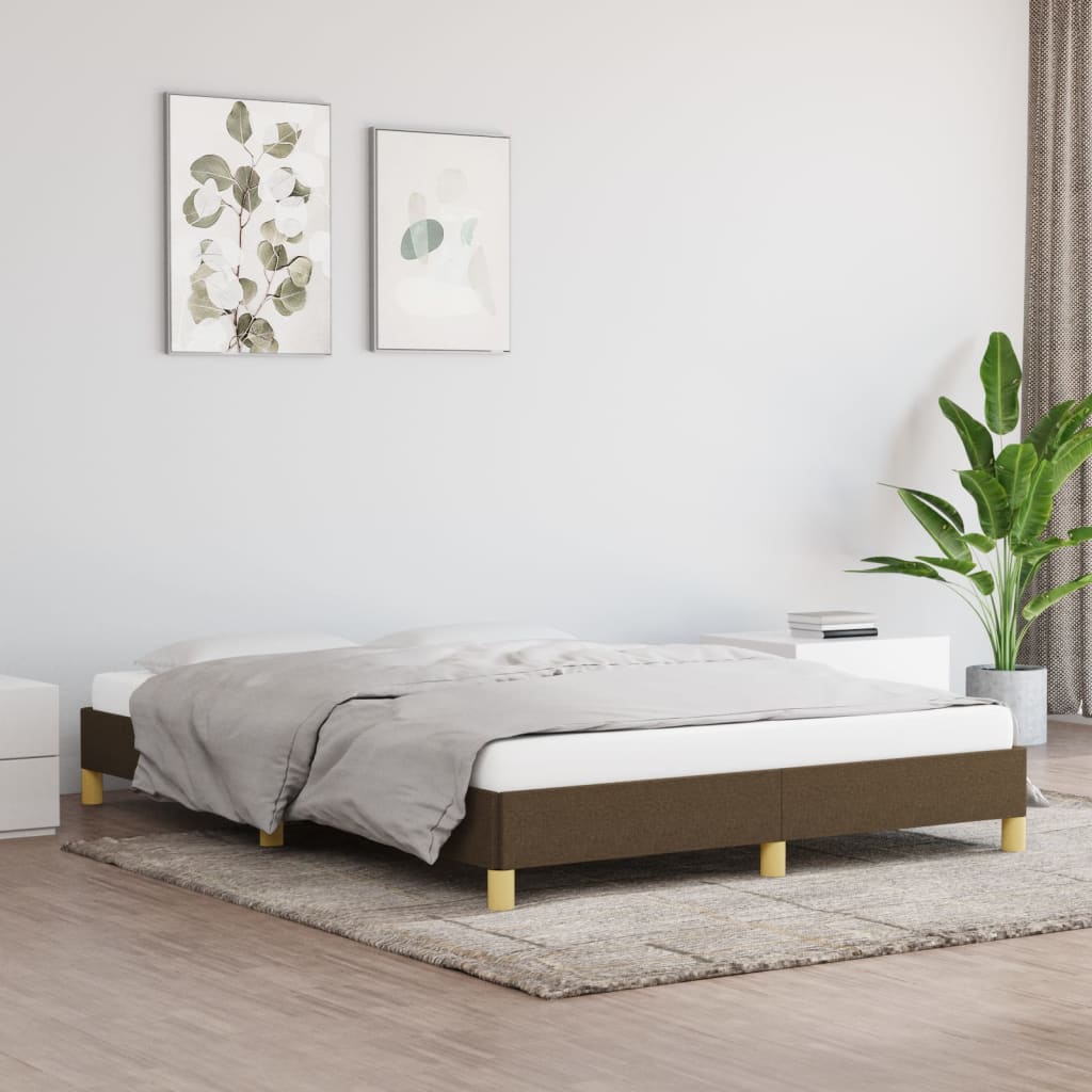 vidaXL Posteľný rám tmavohnedý 140x200 cm látka