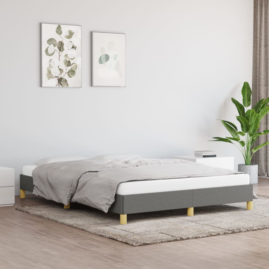 vidaXL Posteľný rám tmavosivý 140x190 cm látka