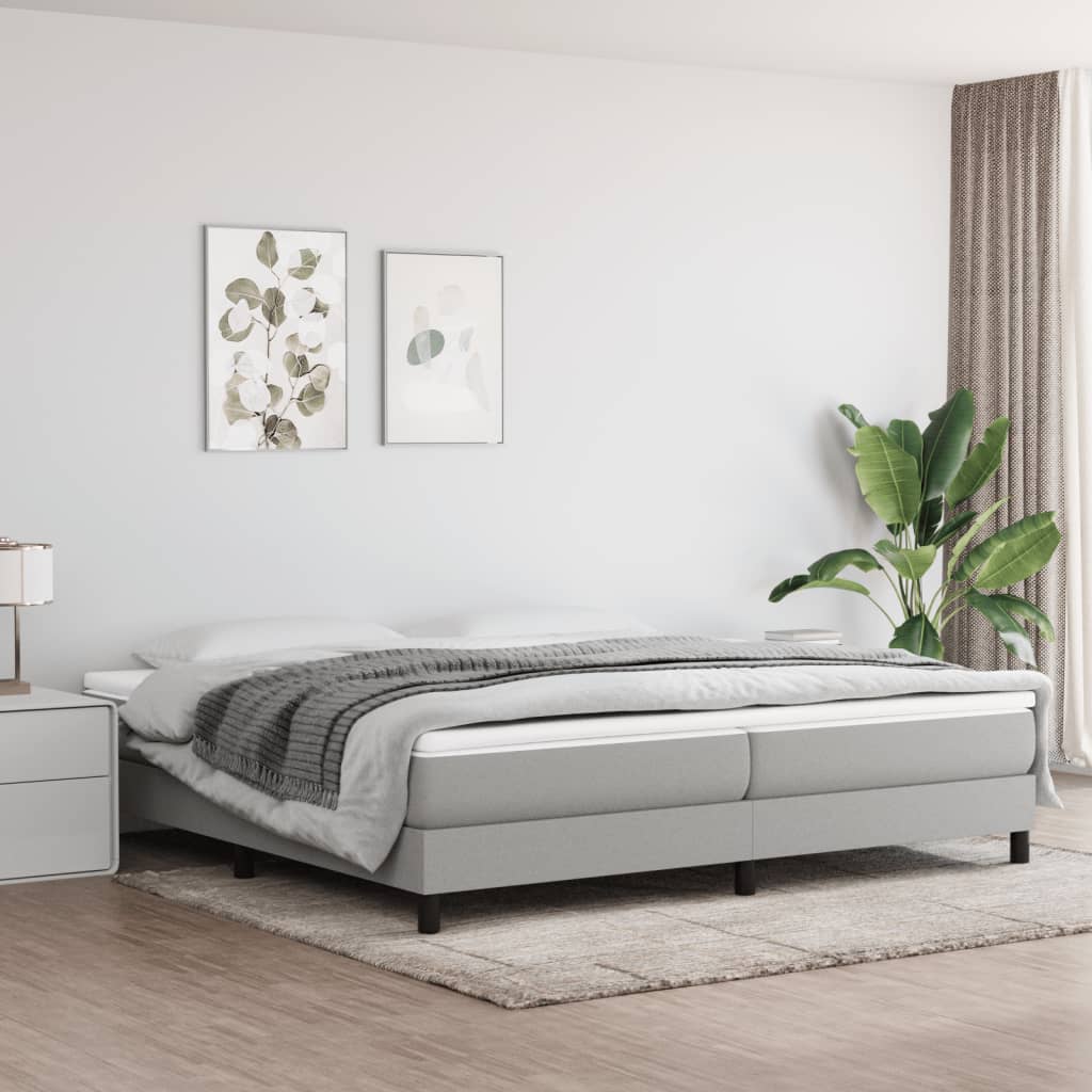 vidaXL Rám na boxspring posteľ bledosivý 200x200 cm látka