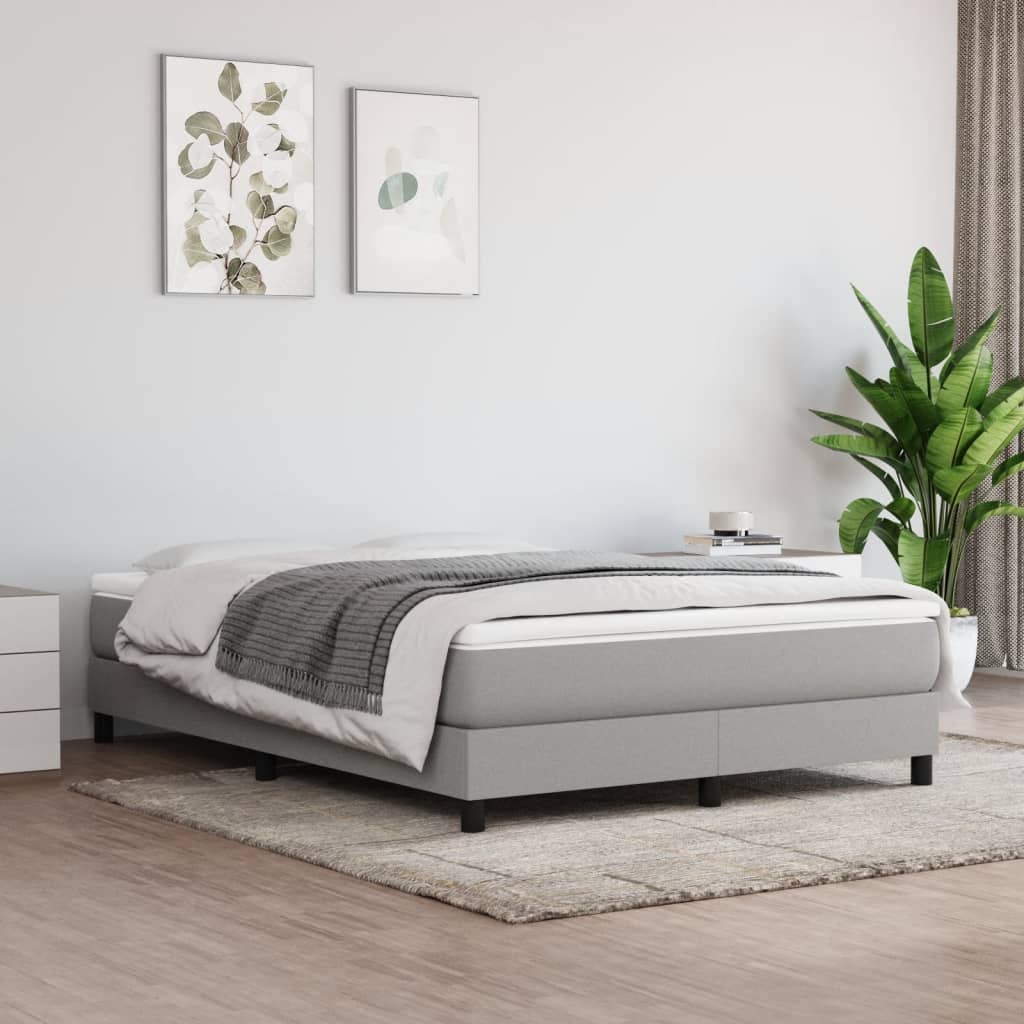vidaXL Posteľný rám na boxspring bledosivý 140x190 cm látka