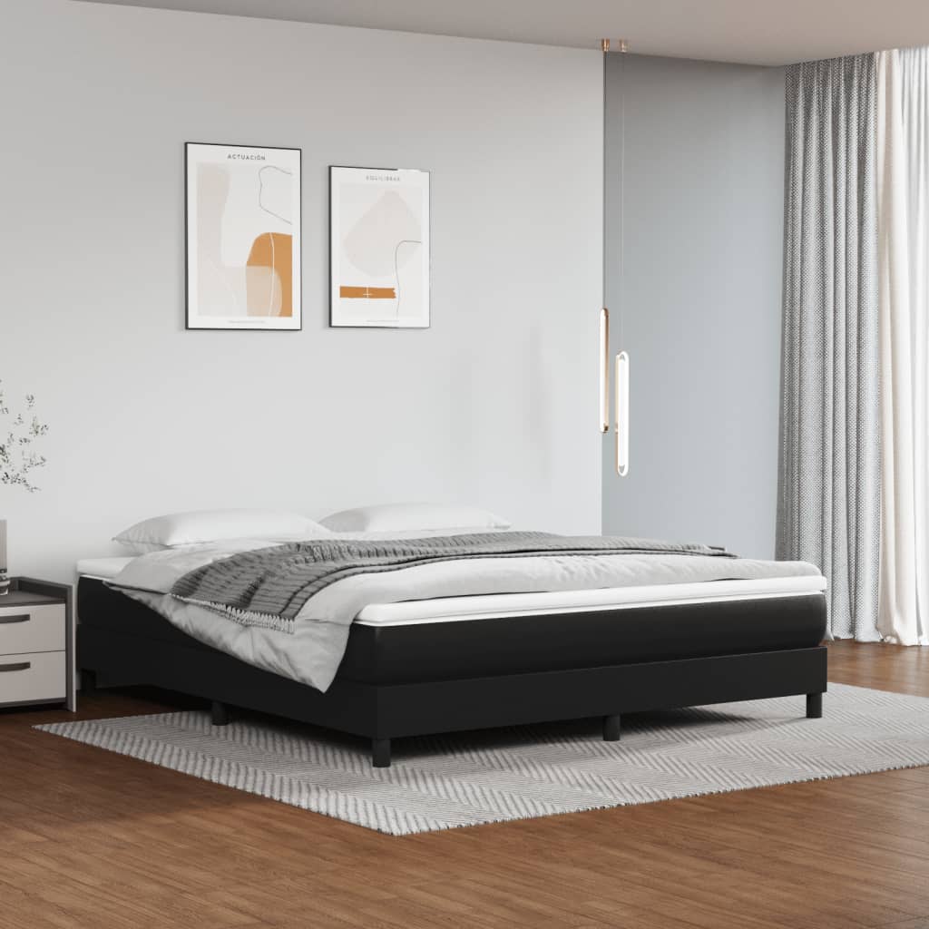 vidaXL Rám na boxspring posteľ, čierny 160x200 cm, umelá koža