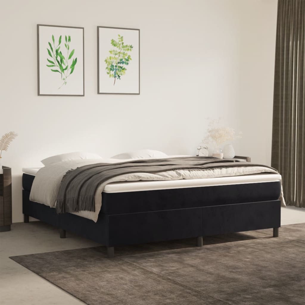 vidaXL Rám na boxspring posteľ čierny 160x200 cm zamat