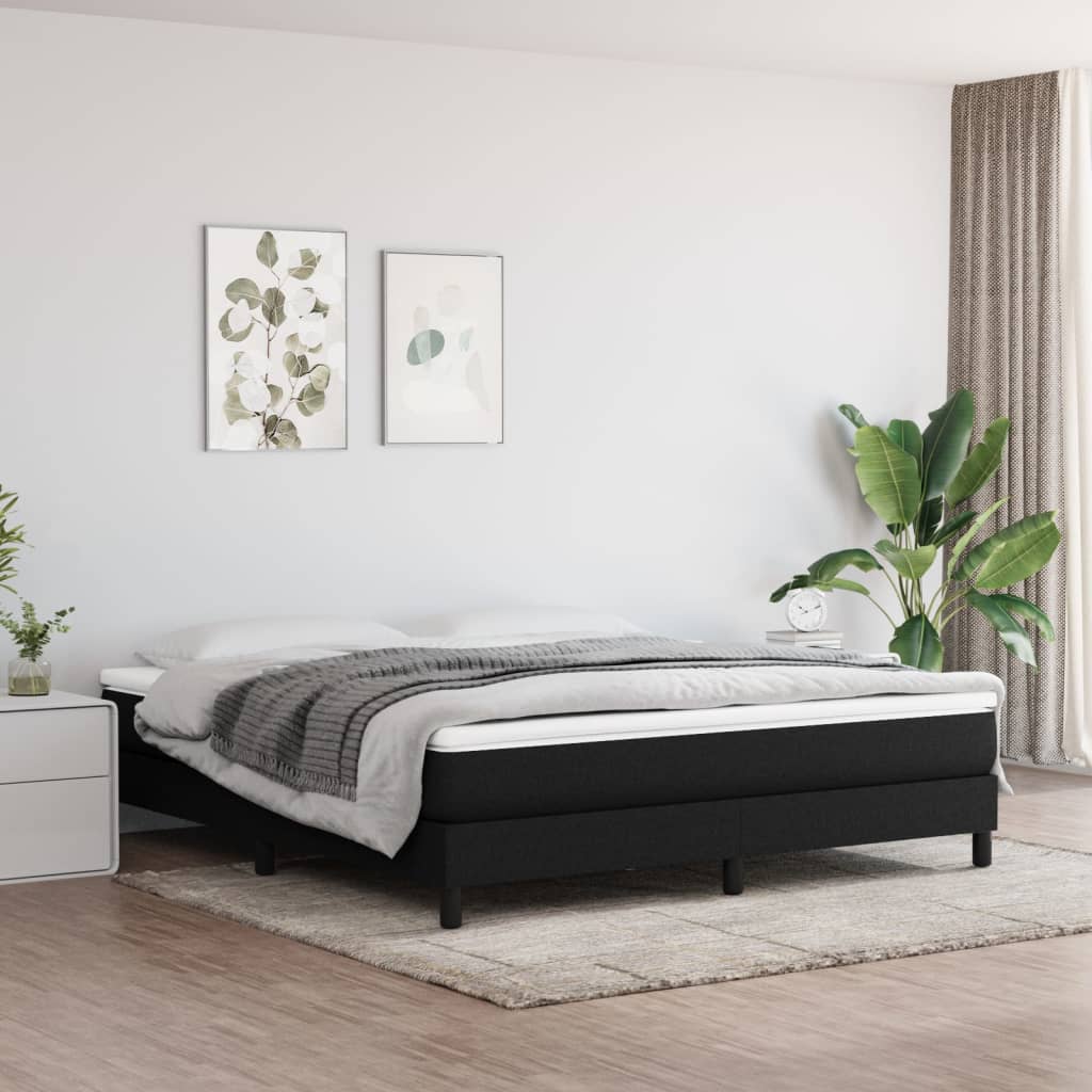 vidaXL Rám na boxspring posteľ čierny látka 180x200 cm