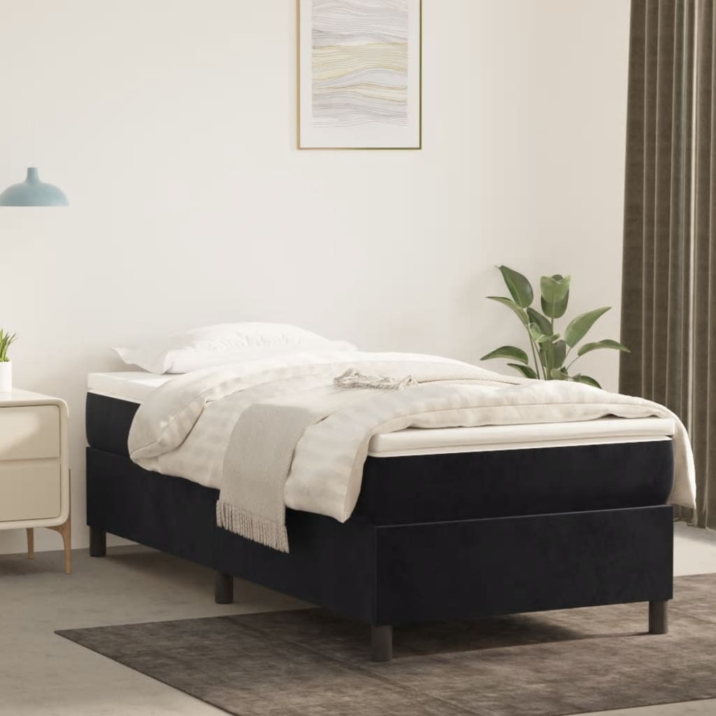 vidaXL Rám na boxspring posteľ čierny 100x200 cm zamat