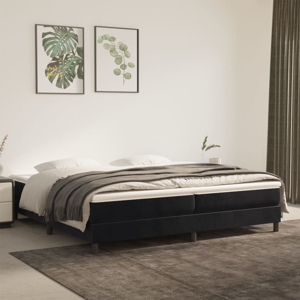 vidaXL Posteľný rám boxspring s matracom čierny 200x200 cm zamat