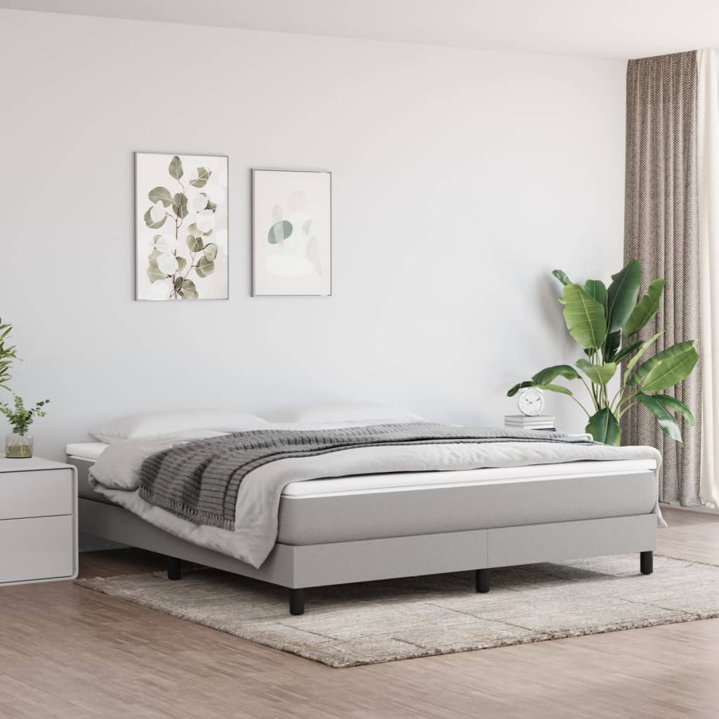 vidaXL Rám na boxspring posteľ bledosivý 180x200 cm látka