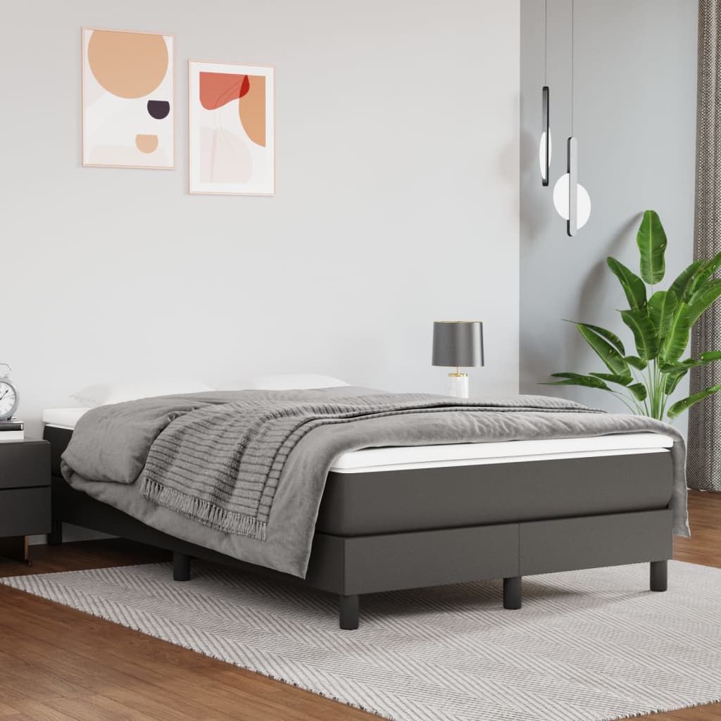 vidaXL Rám na boxspring posteľ, sivý 120x200 cm, umelá koža