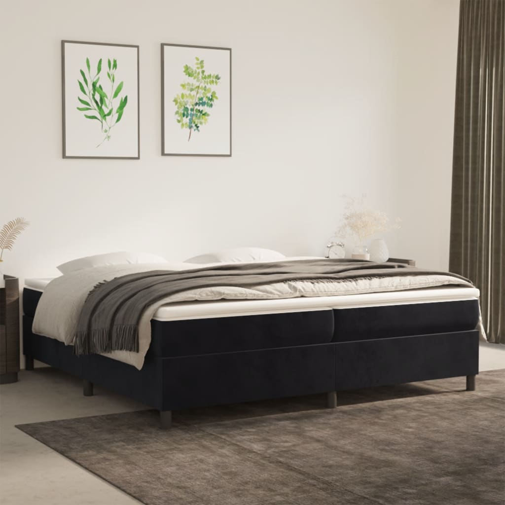 vidaXL Rám na boxspring posteľ čierny 200x200 cm zamat