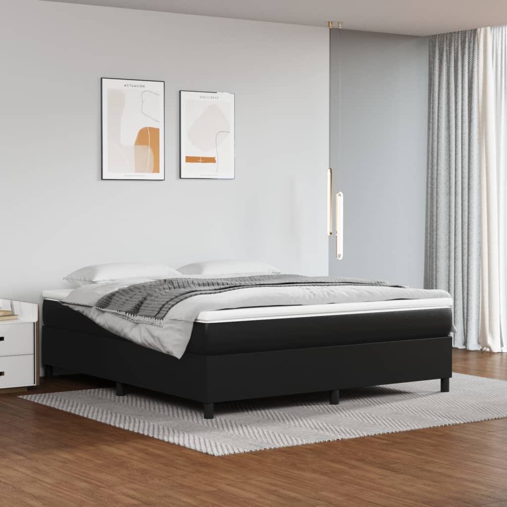 vidaXL Rám na boxspring posteľ, čierny 180x200 cm, umelá koža