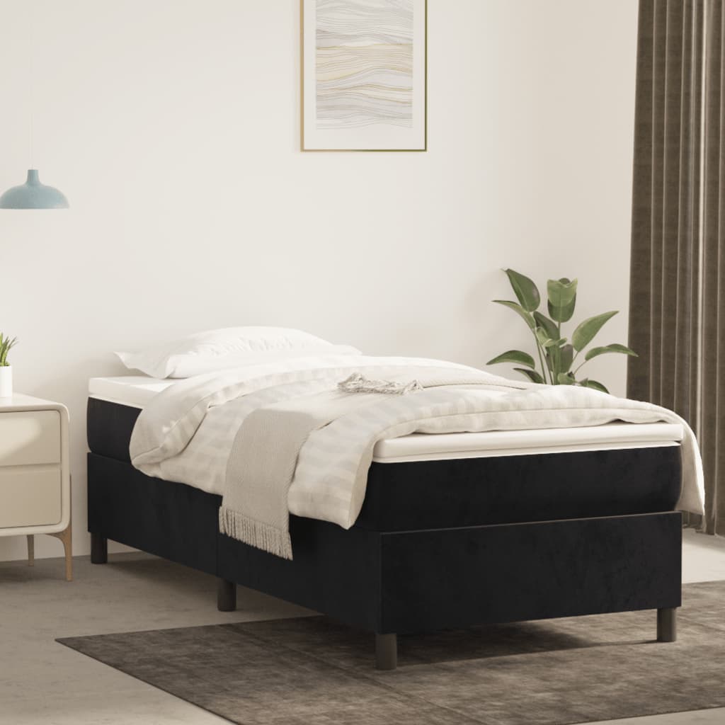 vidaXL Rám na boxspring posteľ čierny 90x190 cm zamat