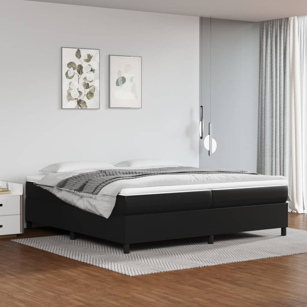 vidaXL Rám na boxspring posteľ, čierny 200x200 cm, umelá koža