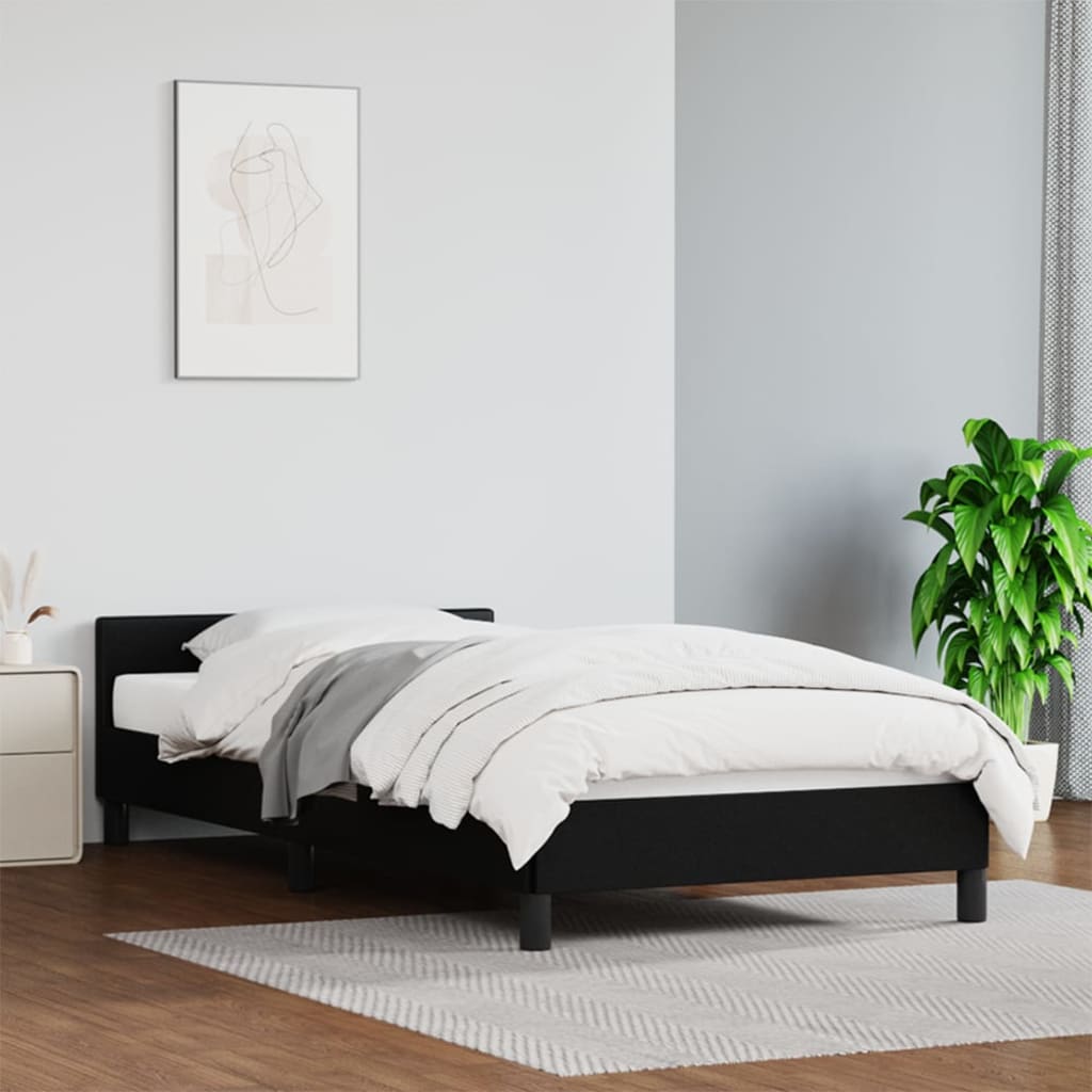 vidaXL Posteľný rám s čelom čierny 80x200 cm umelá koža