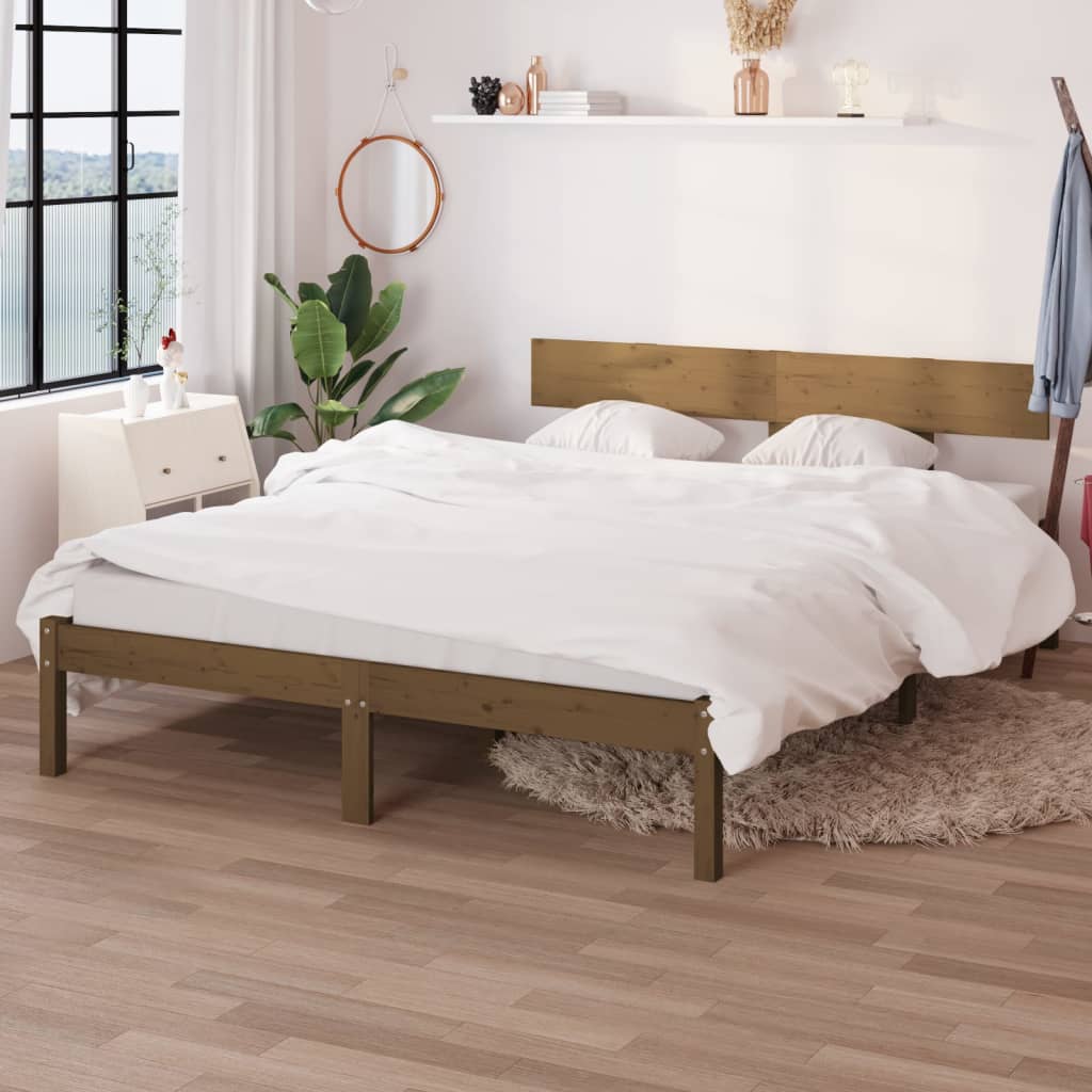 vidaXL Posteľný rám medovo-hnedý borovicový masív 120x200 cm