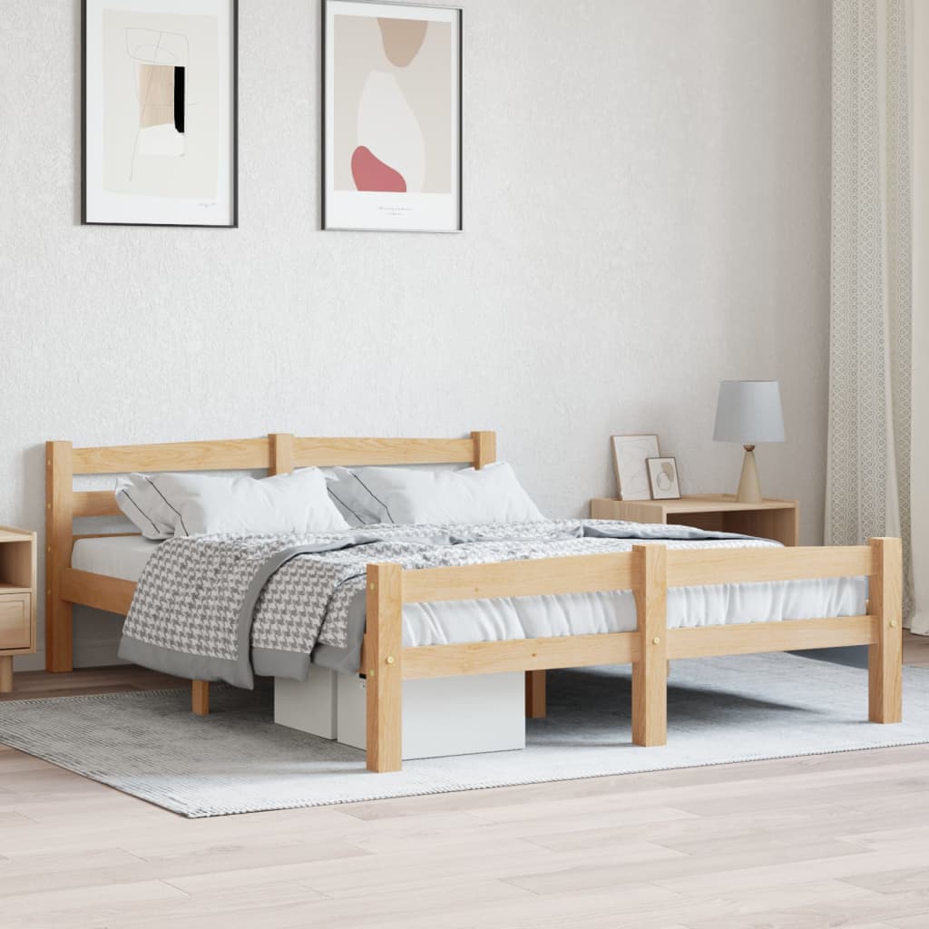 vidaXL Posteľný rám, borovicový masív 140x200 cm
