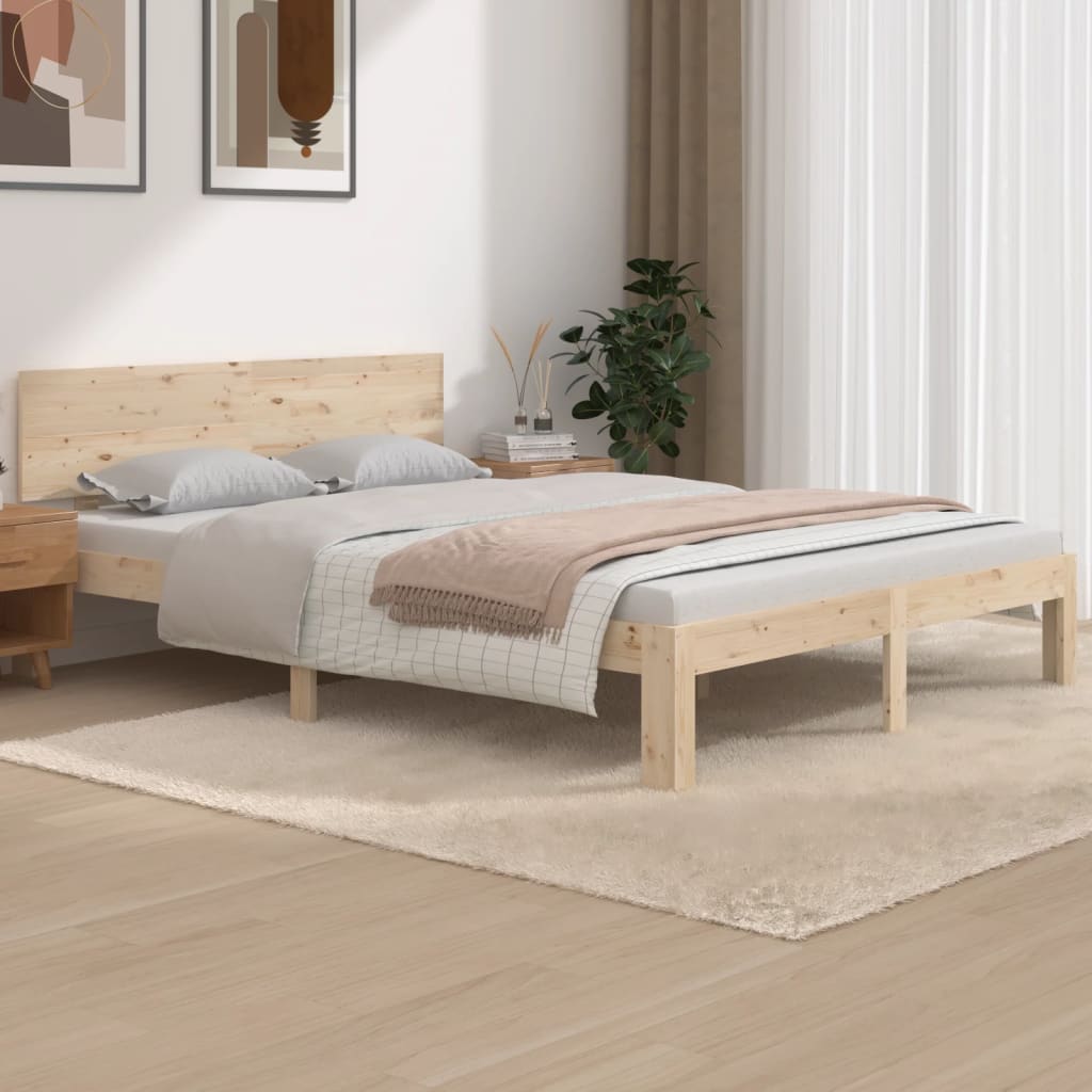 vidaXL Posteľný rám borovicový masív 140x190 cm