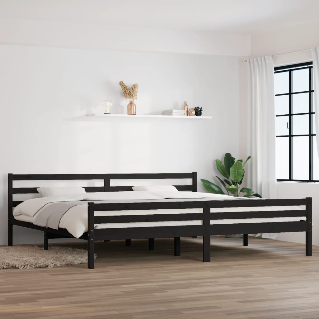 vidaXL Posteľný rám čierny masívne drevo 200x200 cm