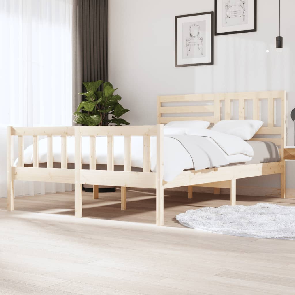 vidaXL Posteľný rám masívne drevo 150x200 cm 5FT King Size