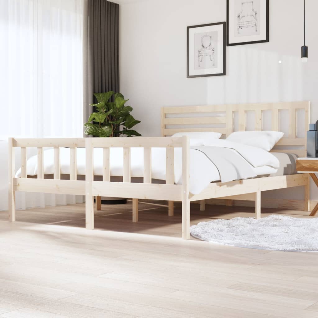 vidaXL Posteľný rám masívne drevo 180x200 cm 6FT Super King