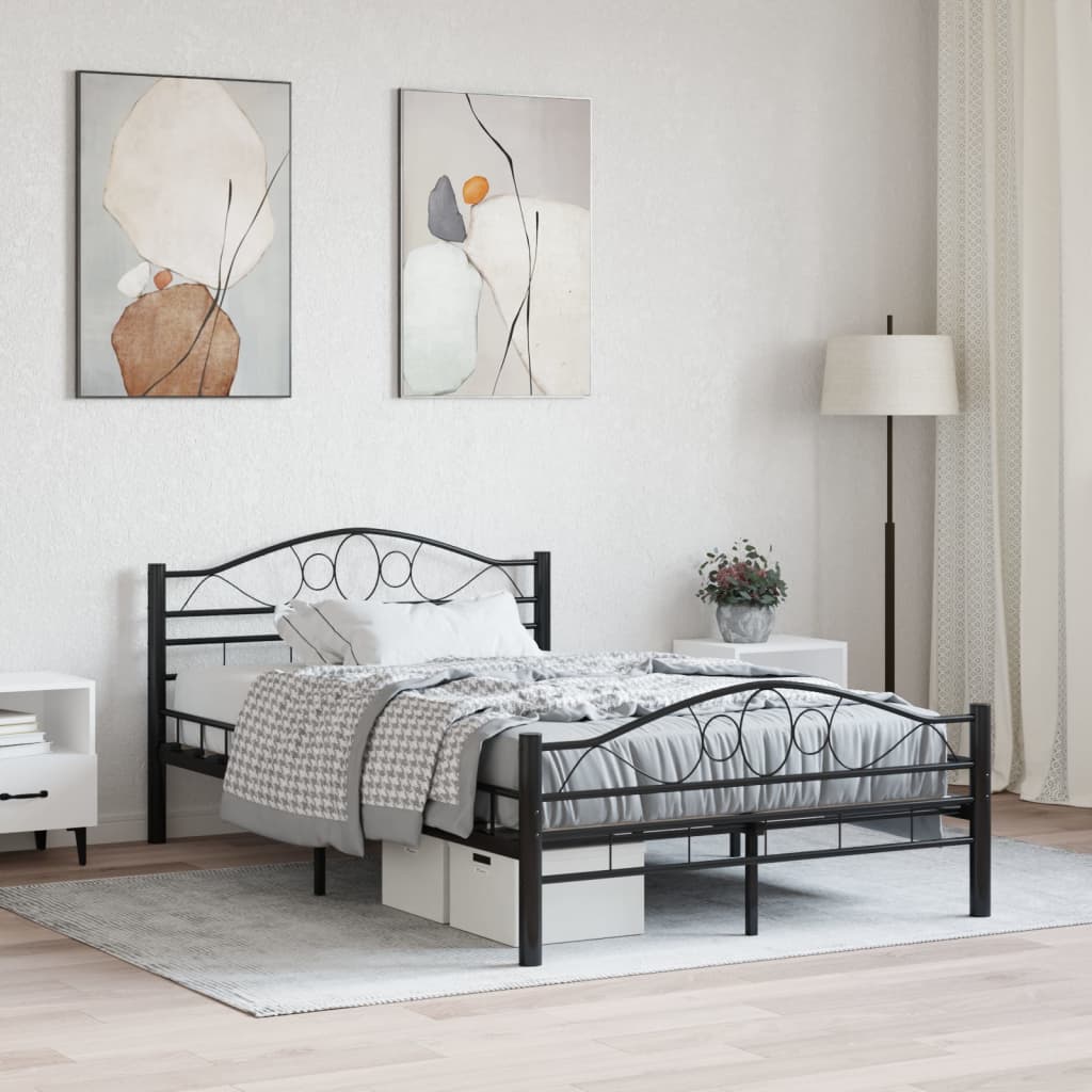 vidaXL Posteľný rám, čierny, oceľ 140x200 cm