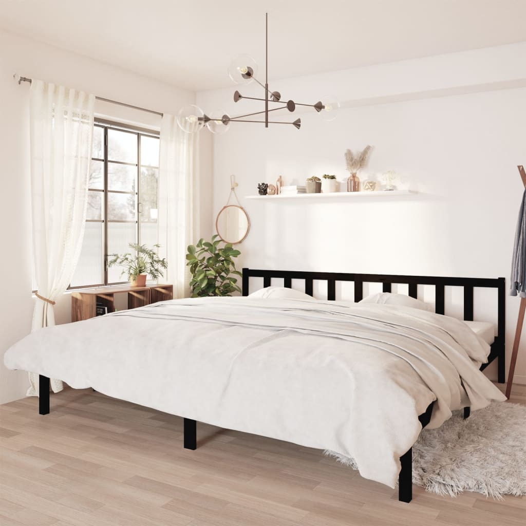 vidaXL Posteľný rám čierny borovicový masív 200x200 cm