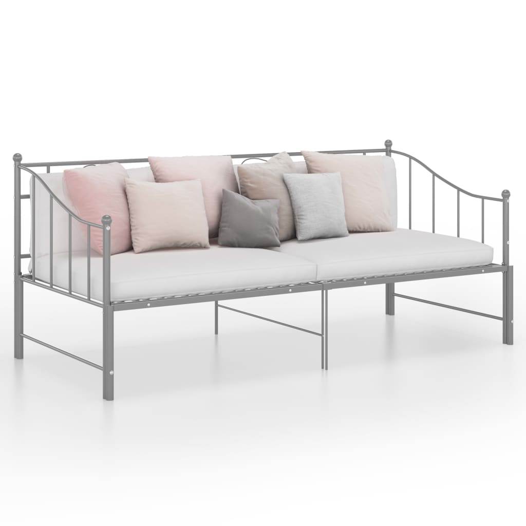 vidaXL Rám rozkladacej pohovky sivý kovový 90x200 cm