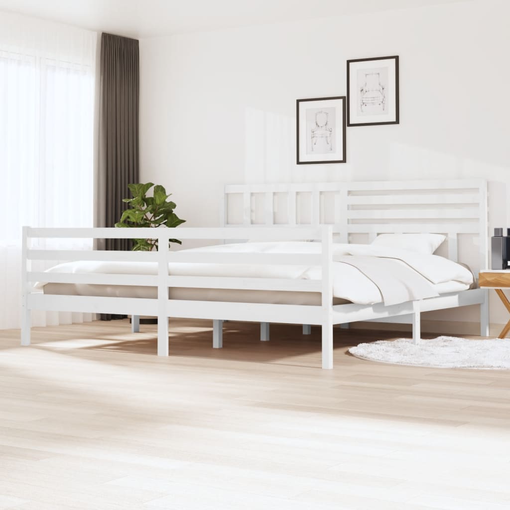 vidaXL Posteľný rám biely masívne drevo 200x200 cm