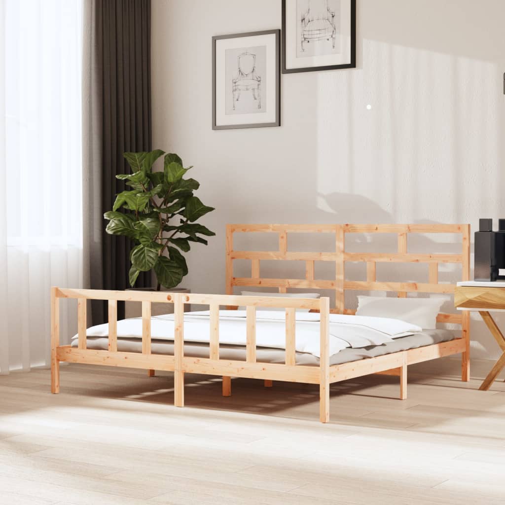 vidaXL Posteľný rám borovicový masív 180x200 cm 6FT Super King