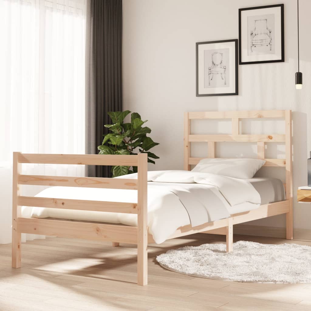 vidaXL Posteľný rám masívna borovica 90x200 cm