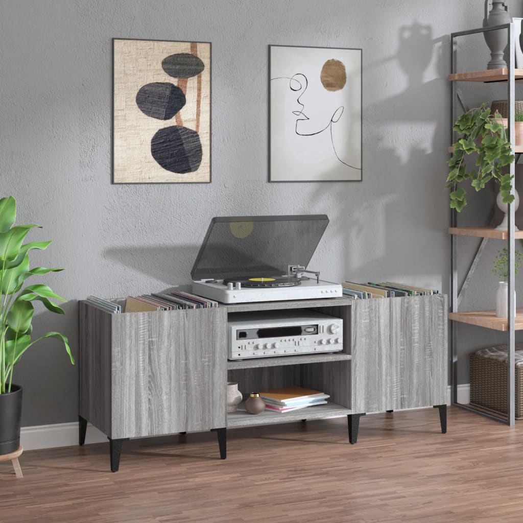 vidaXL Skrinka na platne sivá sonoma 121x38x48 cm kompozitné drevo
