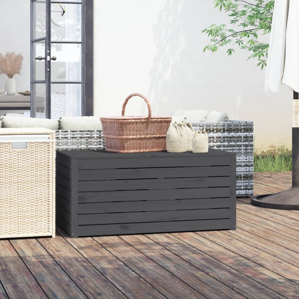 vidaXL Záhradný box sivý 101x50,5x46,5 cm masívna borovica