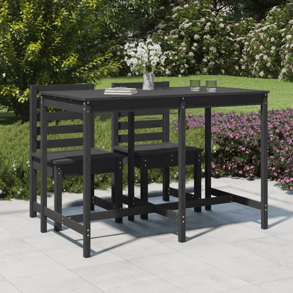 vidaXL Záhradný stolík sivý 159,5x82,5x110 cm borovicový masív