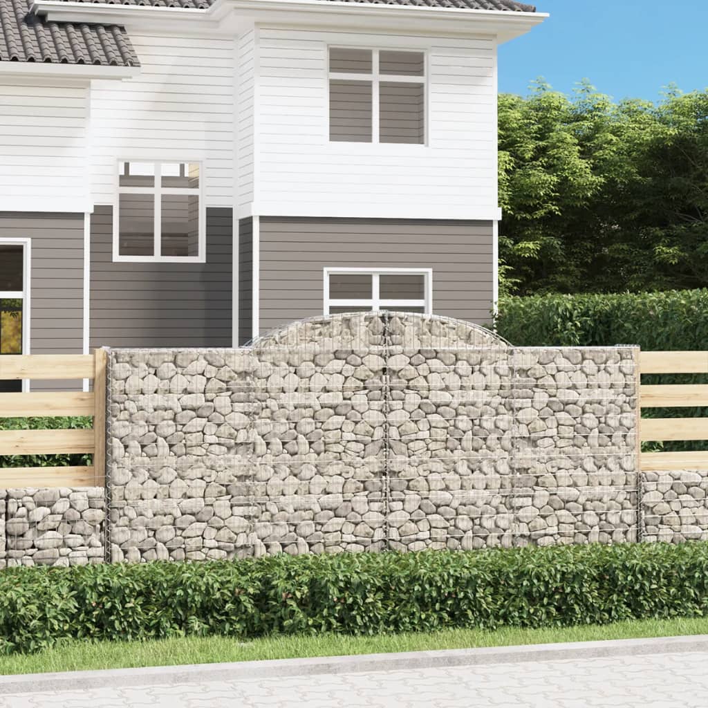 vidaXL Oblúkový gabionový kôš 300x50x140/160 cm pozinkované železo