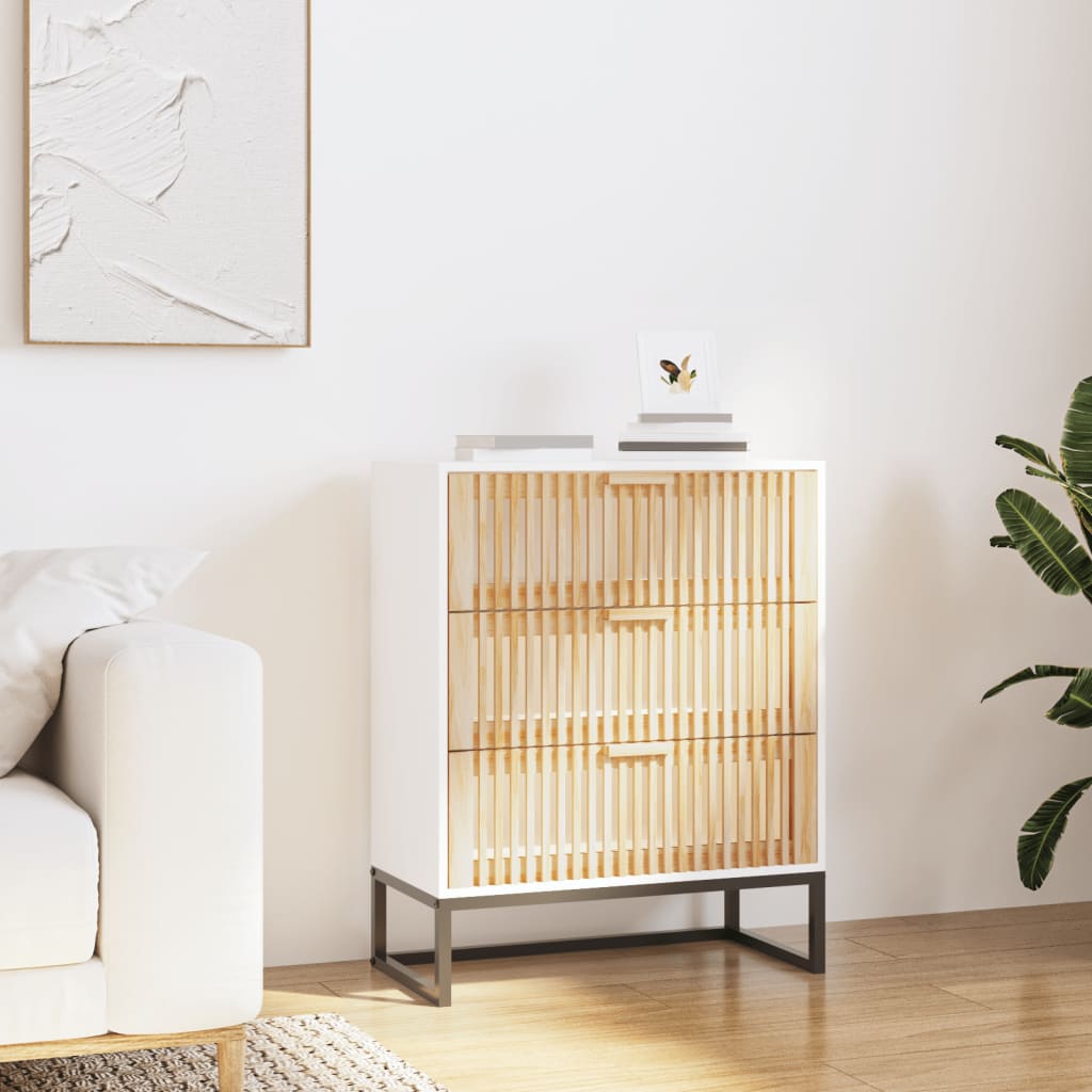 vidaXL Komoda biela 60x30x75 cm kompozitné drevo