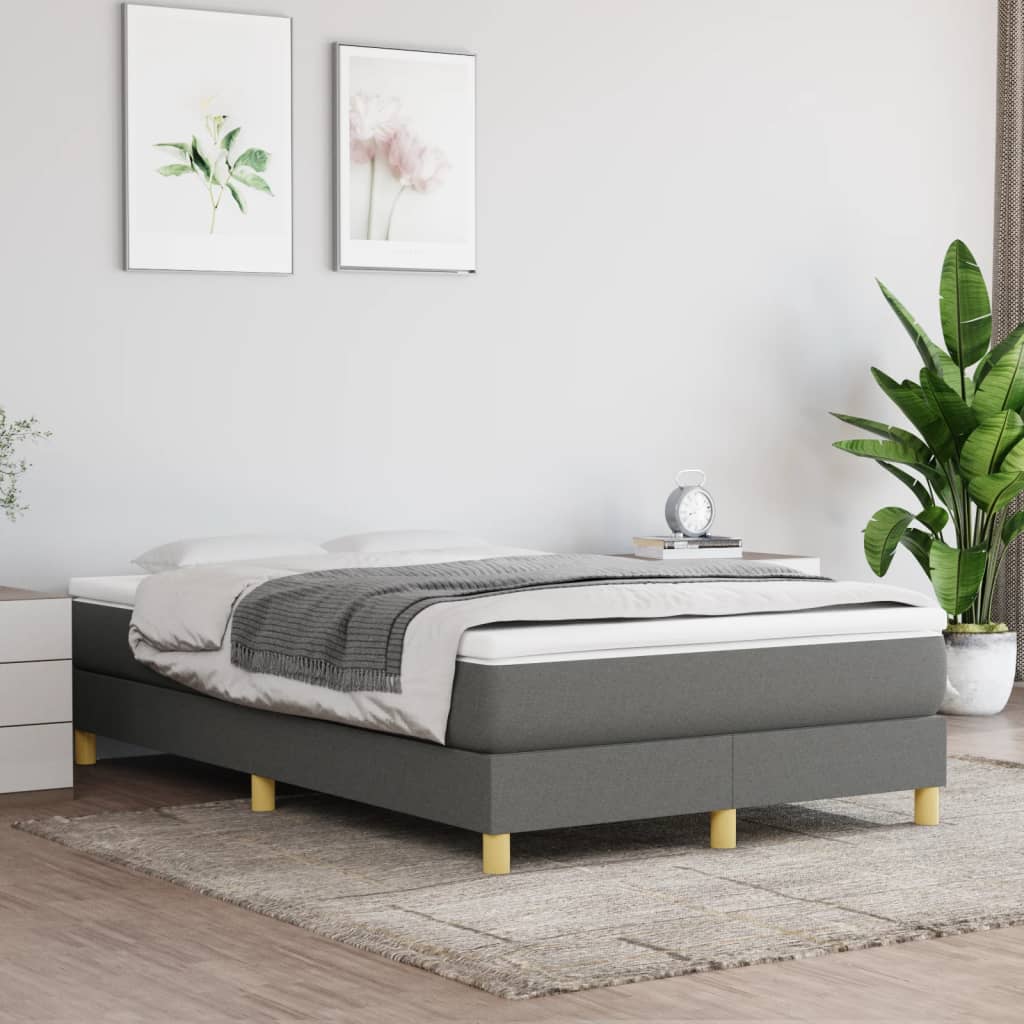 vidaXL Rám na boxspring posteľ tmavosivý 120x200 cm látka