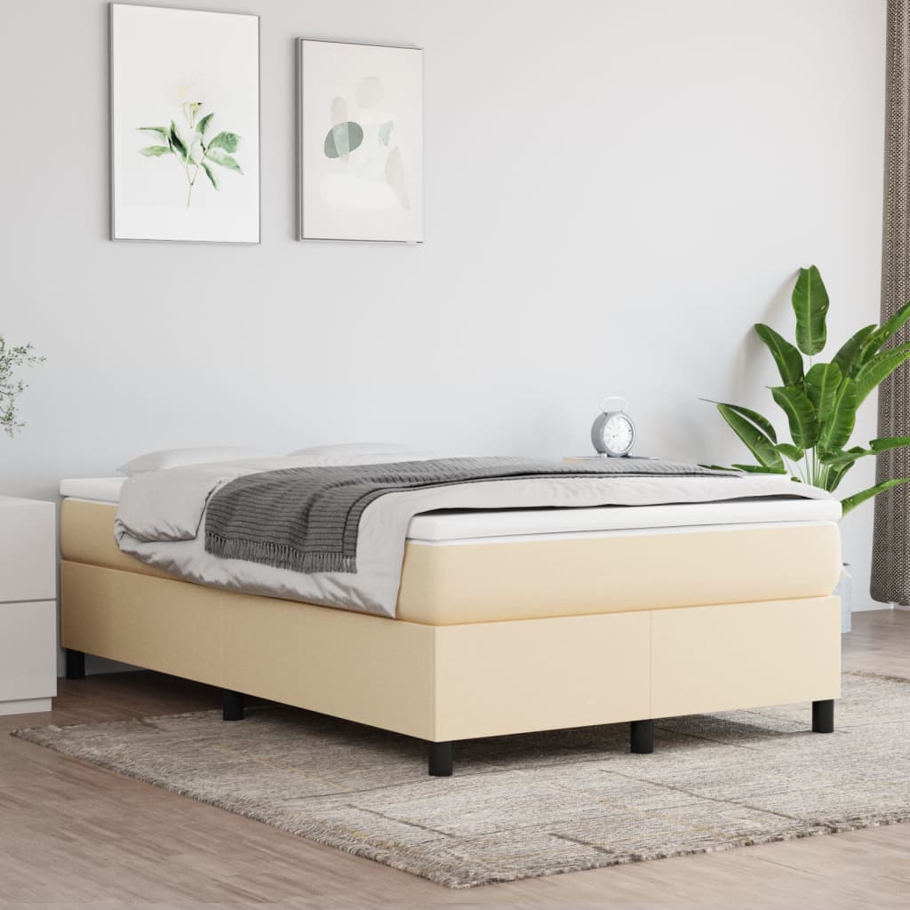 vidaXL Rám na boxspring posteľ krémový 120x200 cm látka