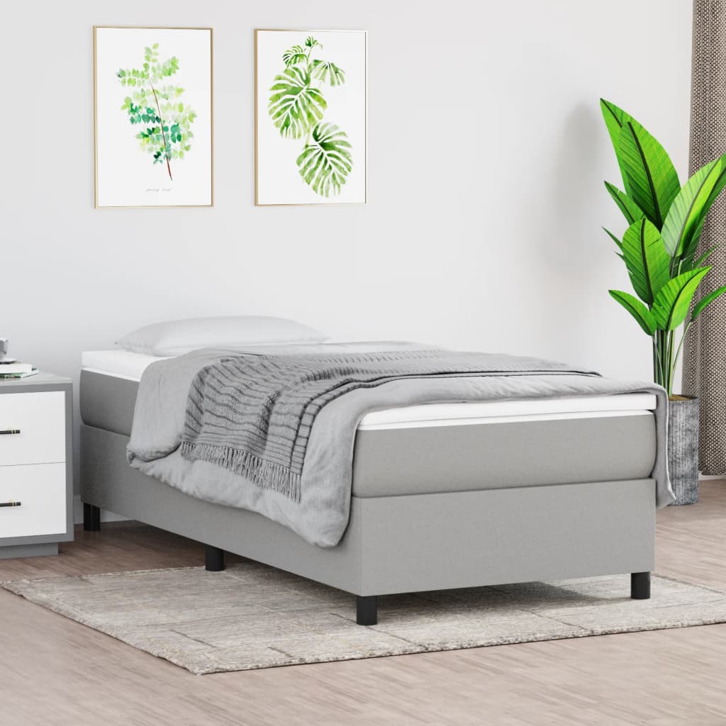 vidaXL Rám na boxspring posteľ bledosivý 100x200 cm látka